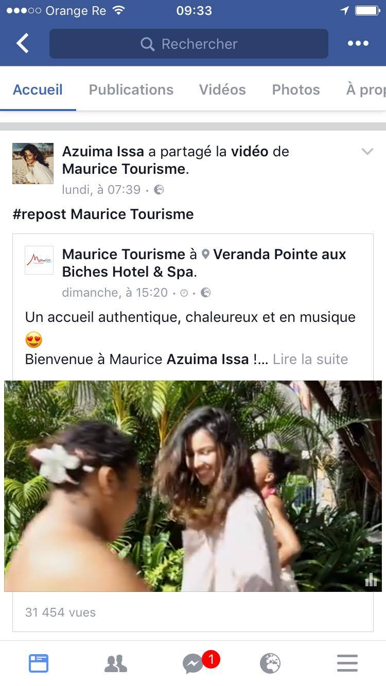 "Azuima est heureuse à Maurice"...