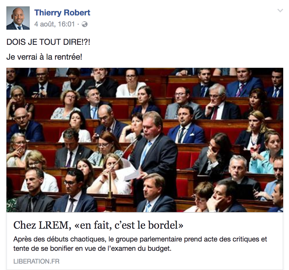 Thierry Robert menace Emmanuel Macron et En Marche