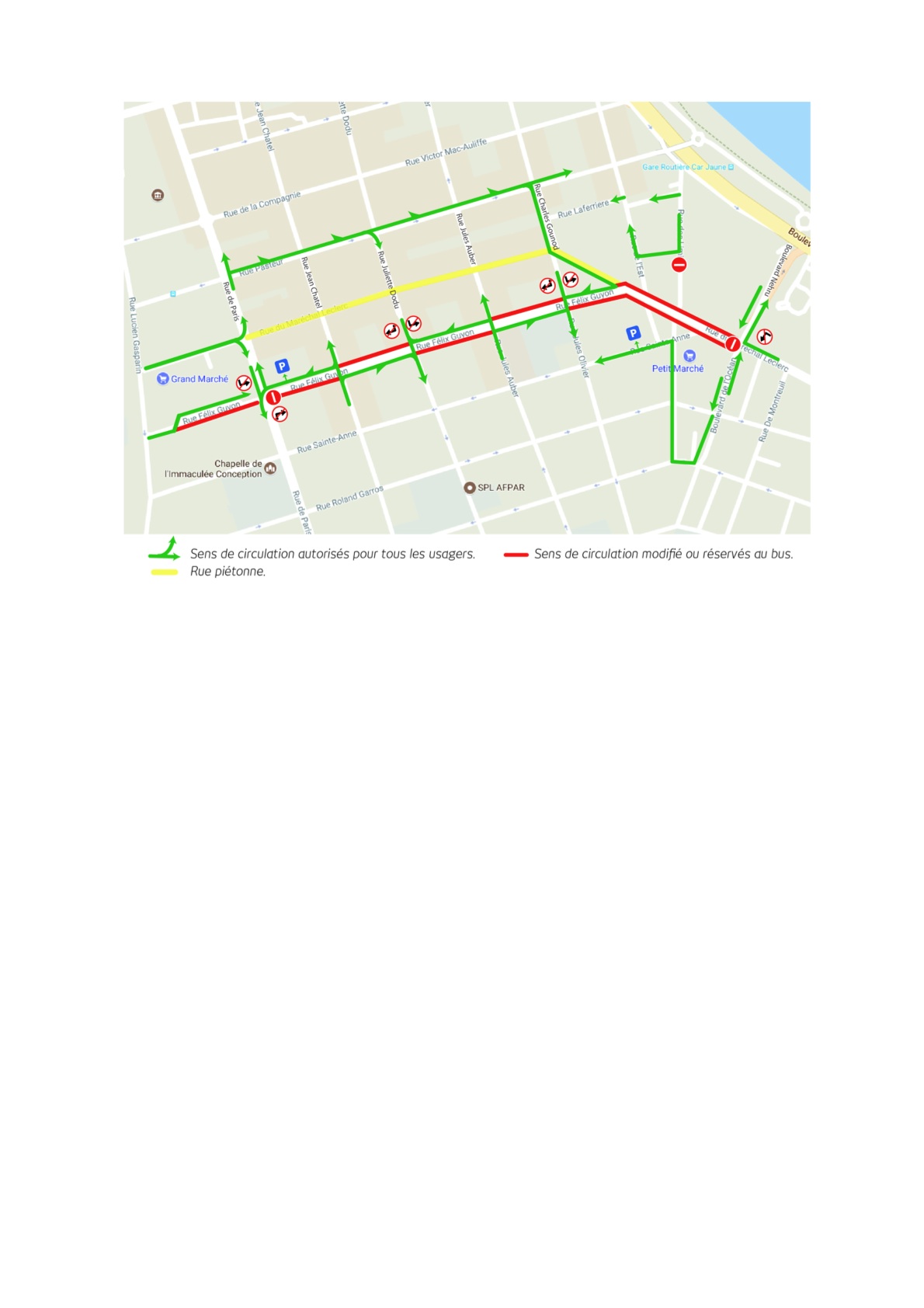 Réseau Citalis : Nouveaux sens de circulation sur les rues Félix-Guyon et Maréchal Leclerc à partir du 17 août