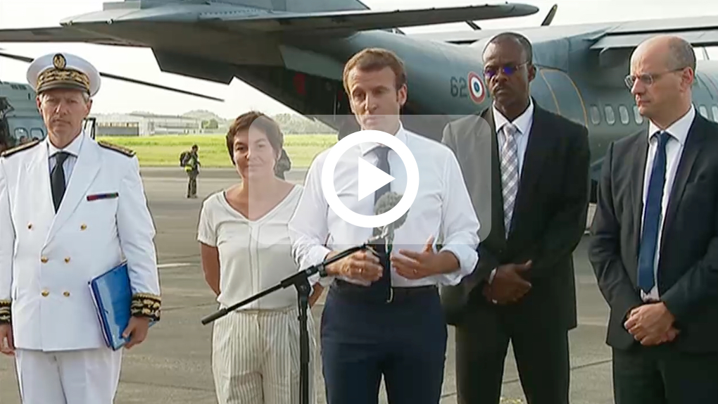 Les premiers mots d'Emmanuel Macron aux Antilles