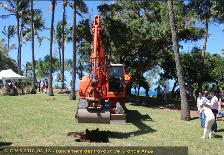 Lancement des travaux de l'arrière plage de Grande Anse