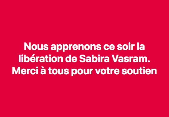 Madagascar: Libération de Sabira Vasram
