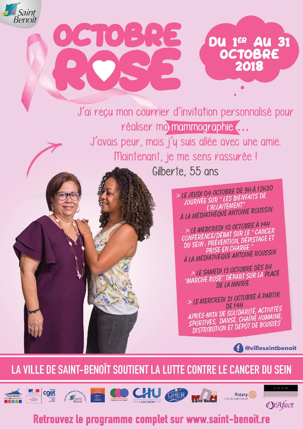 Octobre rose: Saint-Benoît mobilisée contre le cancer du sein