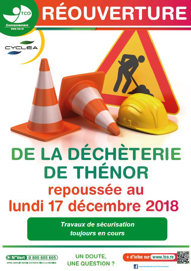 Travaux toujours en cours à la déchèterie de Thénor : réouverture le 17 décembre 2018
