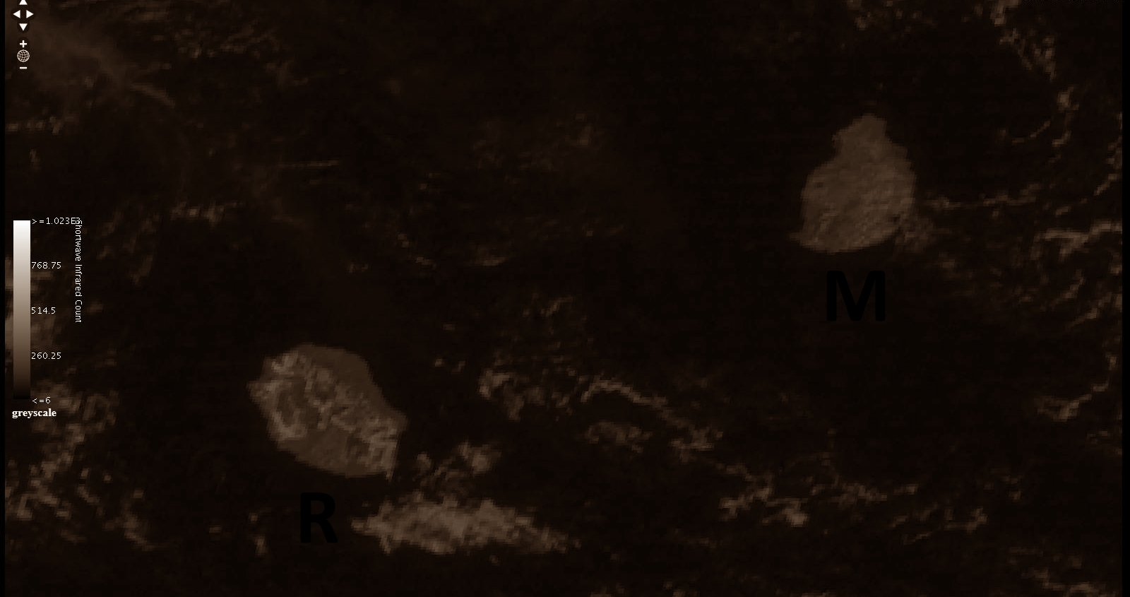 La Réunion et Maurice vues par le satellite indien Insat3d à 09h.