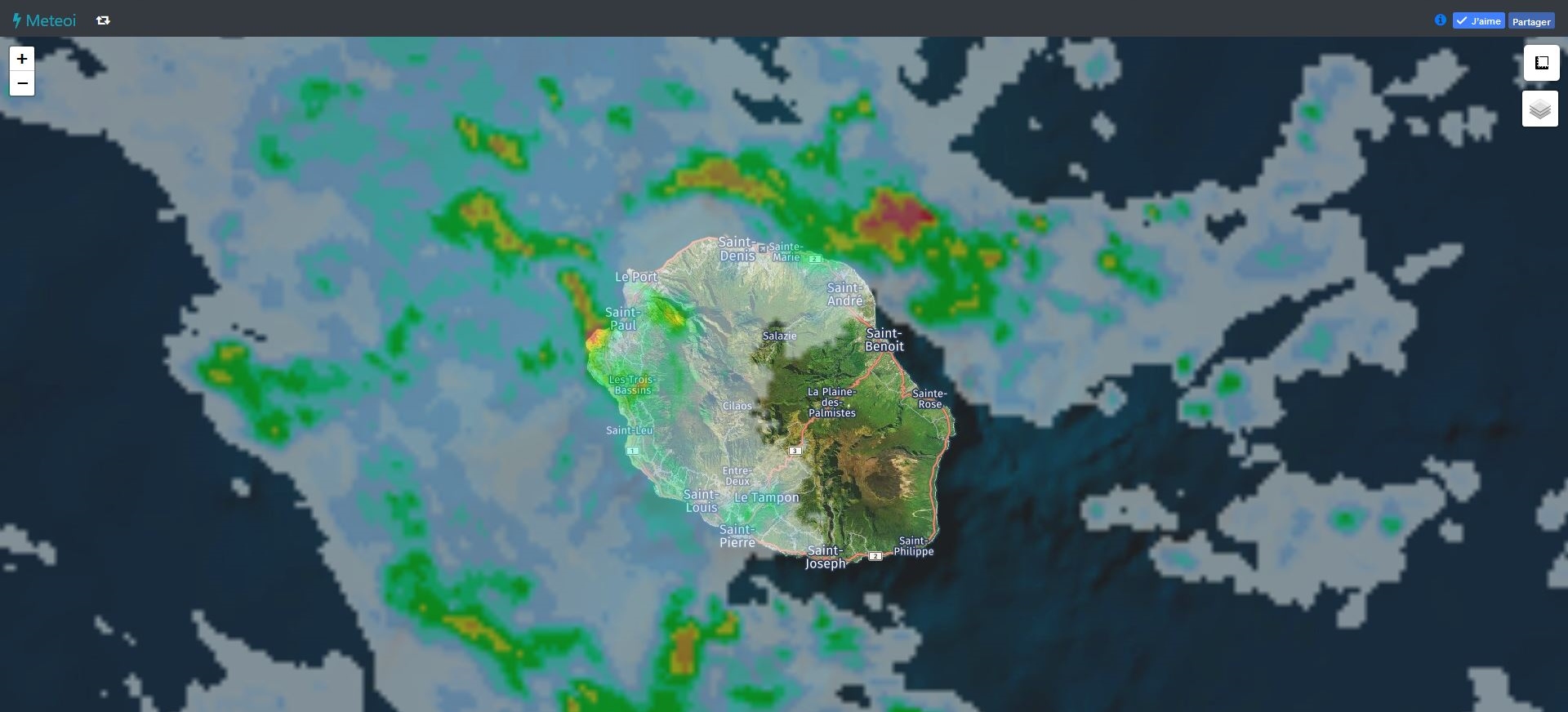 01h25: Réunion: averses parfois soutenues sur l'ouest et le nord