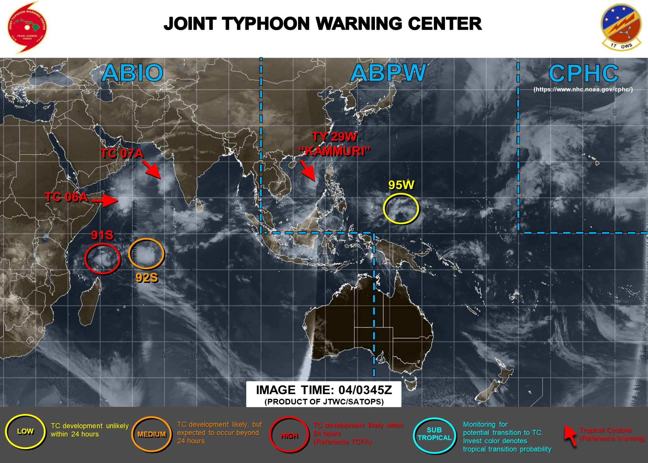 [JTWC]: bulletin d'alerte de formation cyclonique émis par la Navy pour 91S( zone perturbée N2)