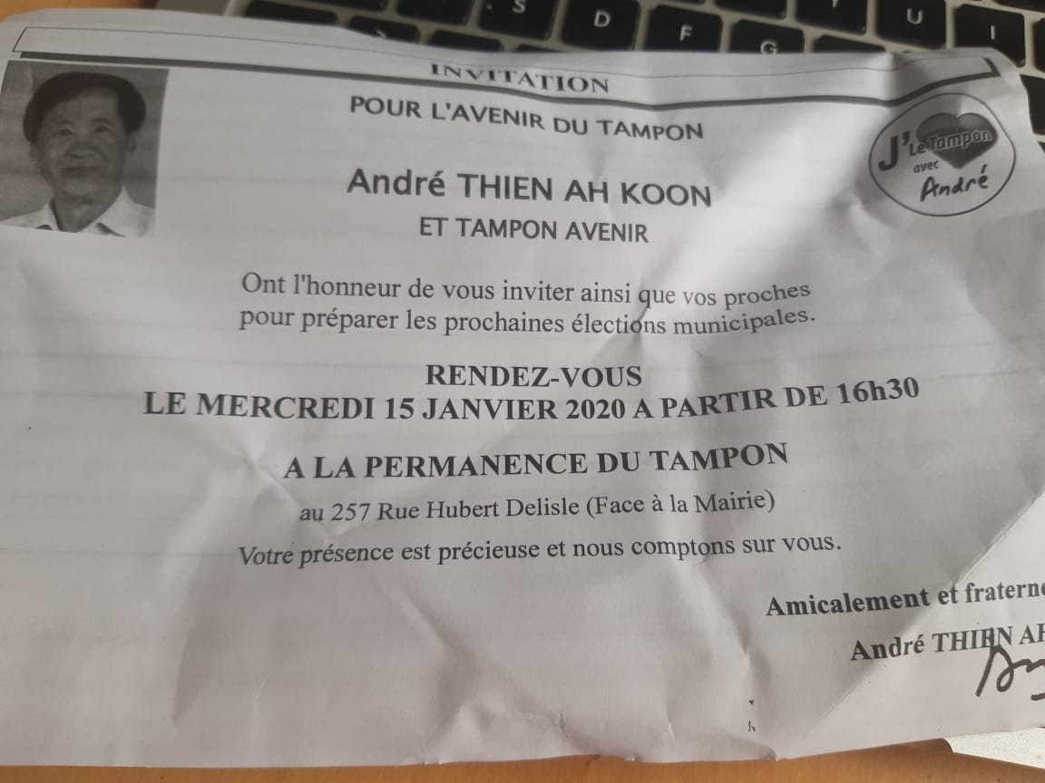 Le fils d'André Thien Ah Koon présent sur la liste des municipales ?