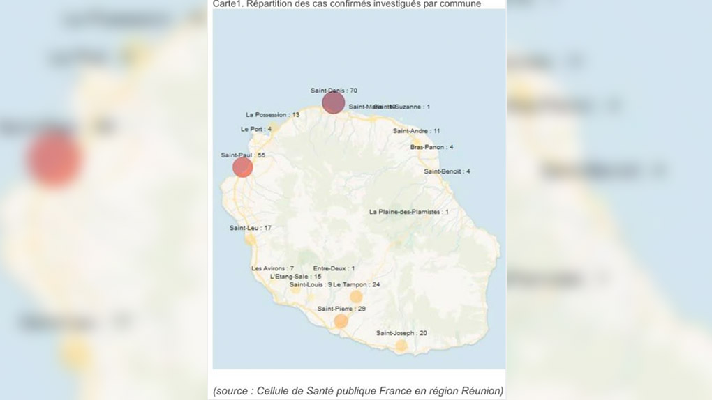 La carte des cas Covid 19 commune par commune à La Réunion