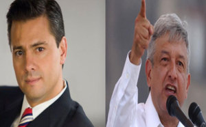 De gauche à droite: Peña Nieto et Andrés Manuel López Obrador.