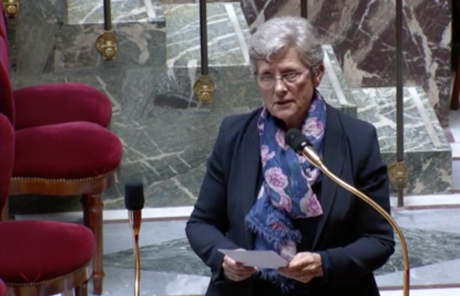 Geneviève Darrieussecq ce mercredi lors de la séance des Questions au gouvernement à l'Assemblée nationale