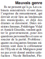 [Pierrot Dupuy] Le Canard enchaîné annonce le prochain départ d'Annick Girardin du gouvernement