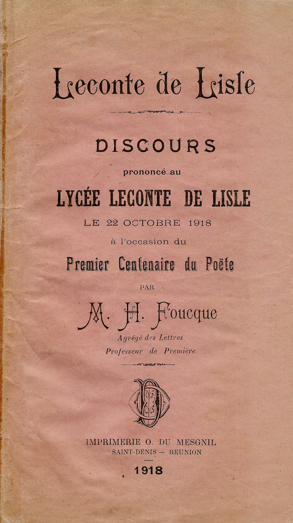 Hippolyte Foucque, figure historique de l'éducation à La Réunion, mis à l'honneur à l'occasion des journées du patrimoine