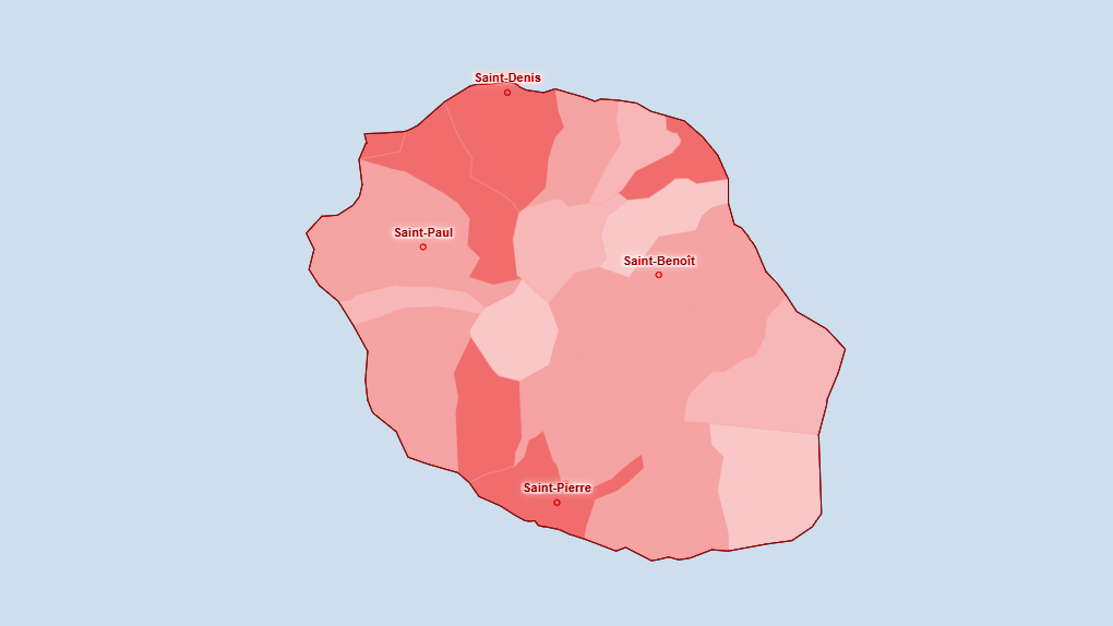 Carte interactive : 7 communes de La Réunion dépassent le seuil d'alerte