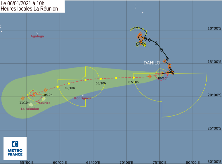 La tempête Danilo se trouve à 2115 km de La Réunion