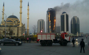 Tchétchénie : Un gratte-ciel où Depardieu a un appartement, ravagé par les flammes