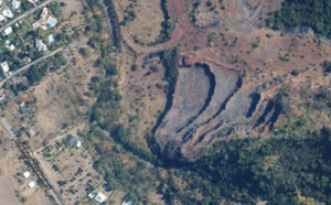 Vue aérienne de la ravine des Lataniers à la Possession