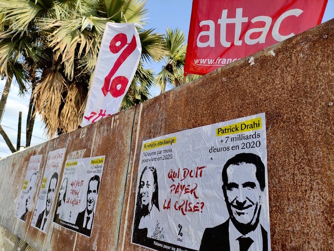 ATTAC Réunion se mobilise par une campagne d'affichage "Qui doit payer la dette COVID ?"