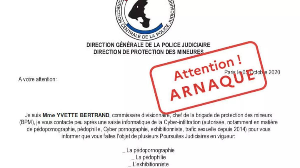 Pédopornographie : La gendarmerie met en garde contre une arnaque