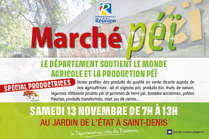 Marché Péï au Jardin de l’État à Saint-Denis le samedi 13 novembre 2021