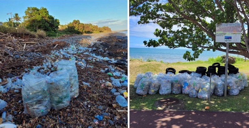 Le littoral de Ste-Marie souillé de déchets : 38 pneus et 41 sacs de bouteilles en plastique ramassés par des bénévoles
