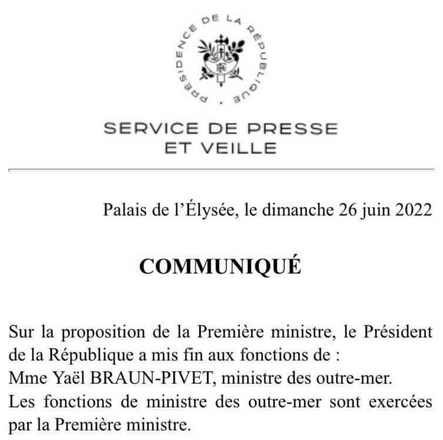 Yaël Braun-Pivet aura été la plus éphémère ministre des Outremer... depuis 1958