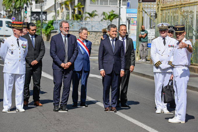 Gérald Darmanin et Jean-François Carenco lors de leur visite officielle à La Réunion