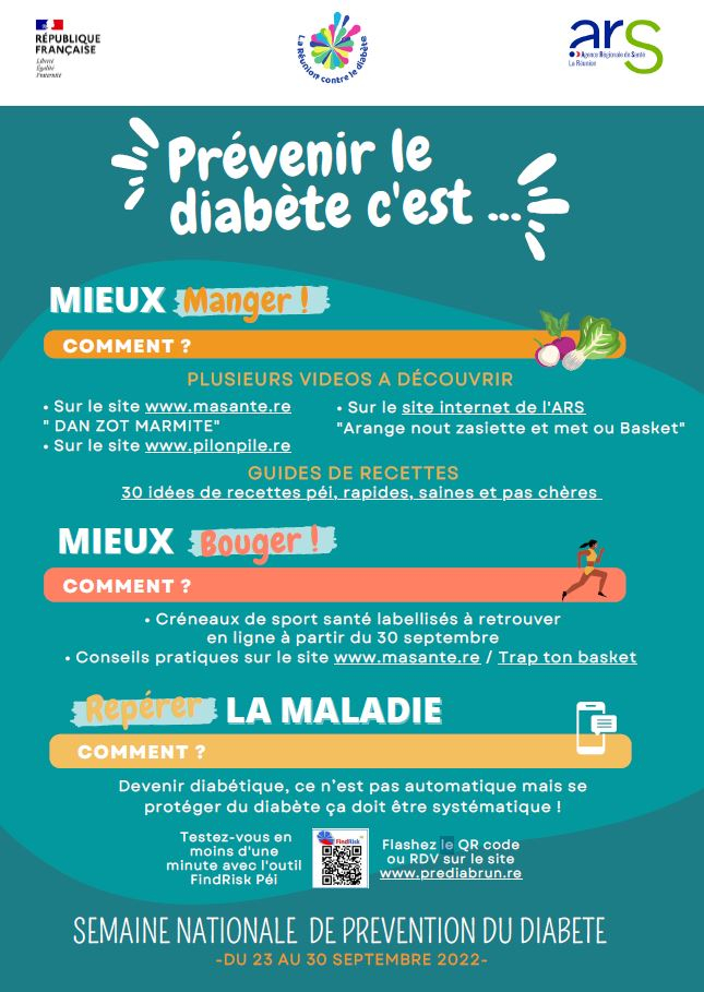 Mieux manger, mieux bouger, repérer la maladie : 3 réflexes simples pour la prévention du diabète à La Réunion