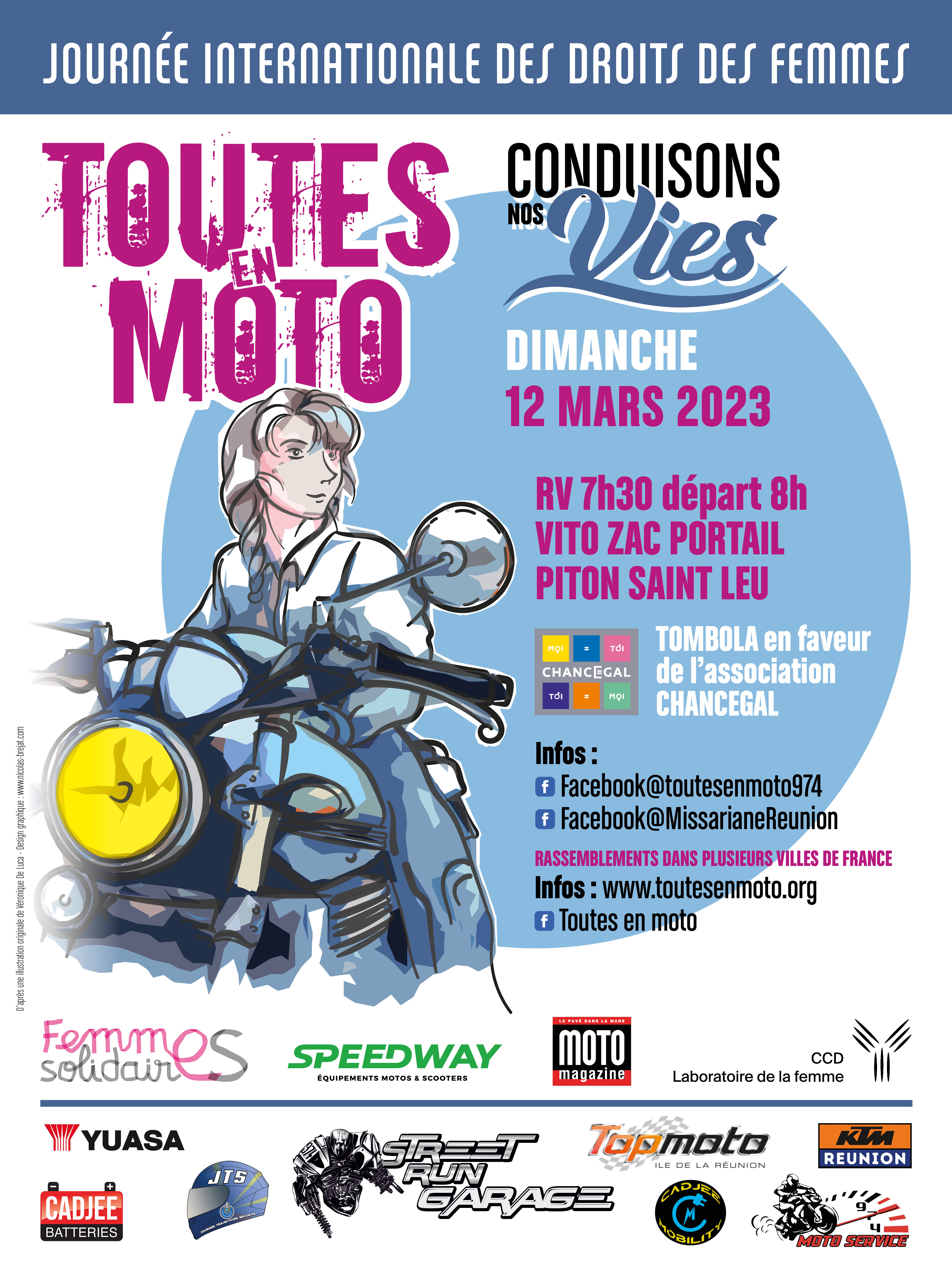 Journée des droits des femmes : L’Association Toutes en Moto 974 organise un rassemblement le 12 mars