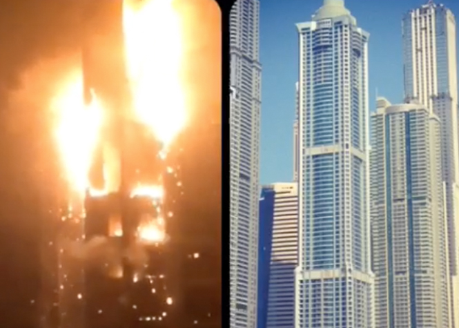 Vidéo : impressionnant incendie du gratte-ciel "The Torch" à Dubaï