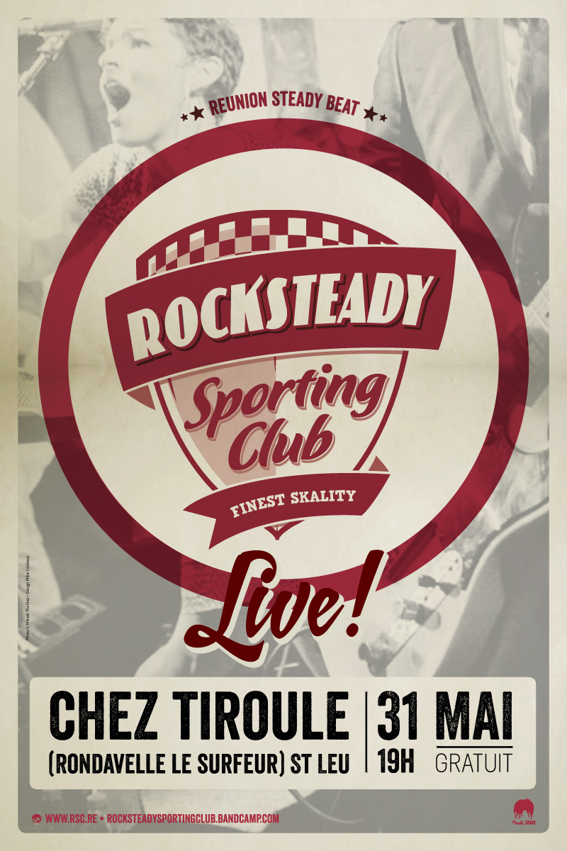 Rocksteady Sporting Club en concert "chez Tiroule"  (rondavelle le surfeur) le dimanche 31 Mai à 19h00 (concert gratuit)