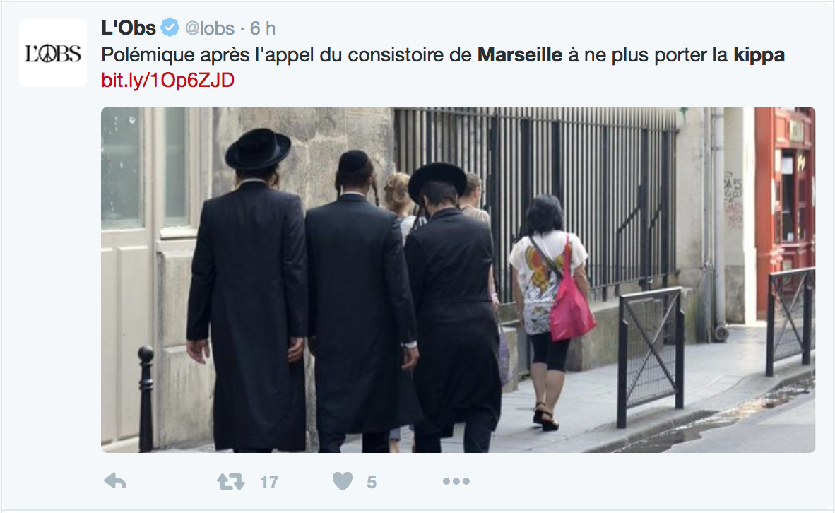 Marseille: Les juifs incités à "ne plus porter de kippa"