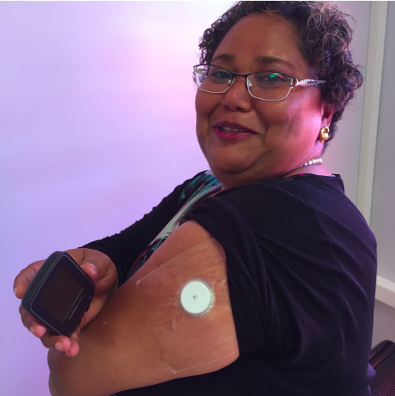 Nathalie Hoarau, patiente diabétique, a expérimenté le capteur de glycémie à la Clinique Oméga