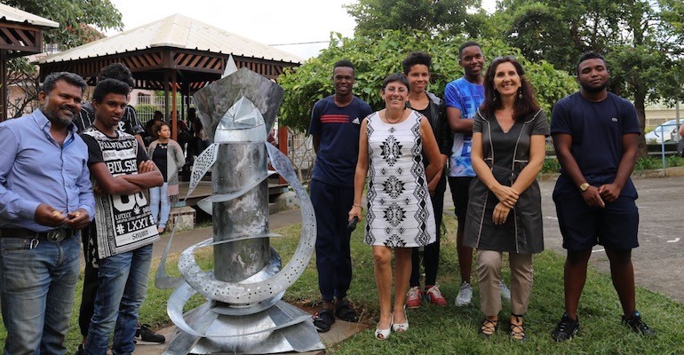 Inauguration d’une sculpture réalisée par les élèves de la SEGPA de Montée-Panon