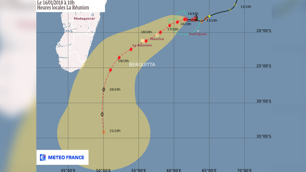 Berguitta rétrogradé en cyclone tropical, à 680 km de La Réunion