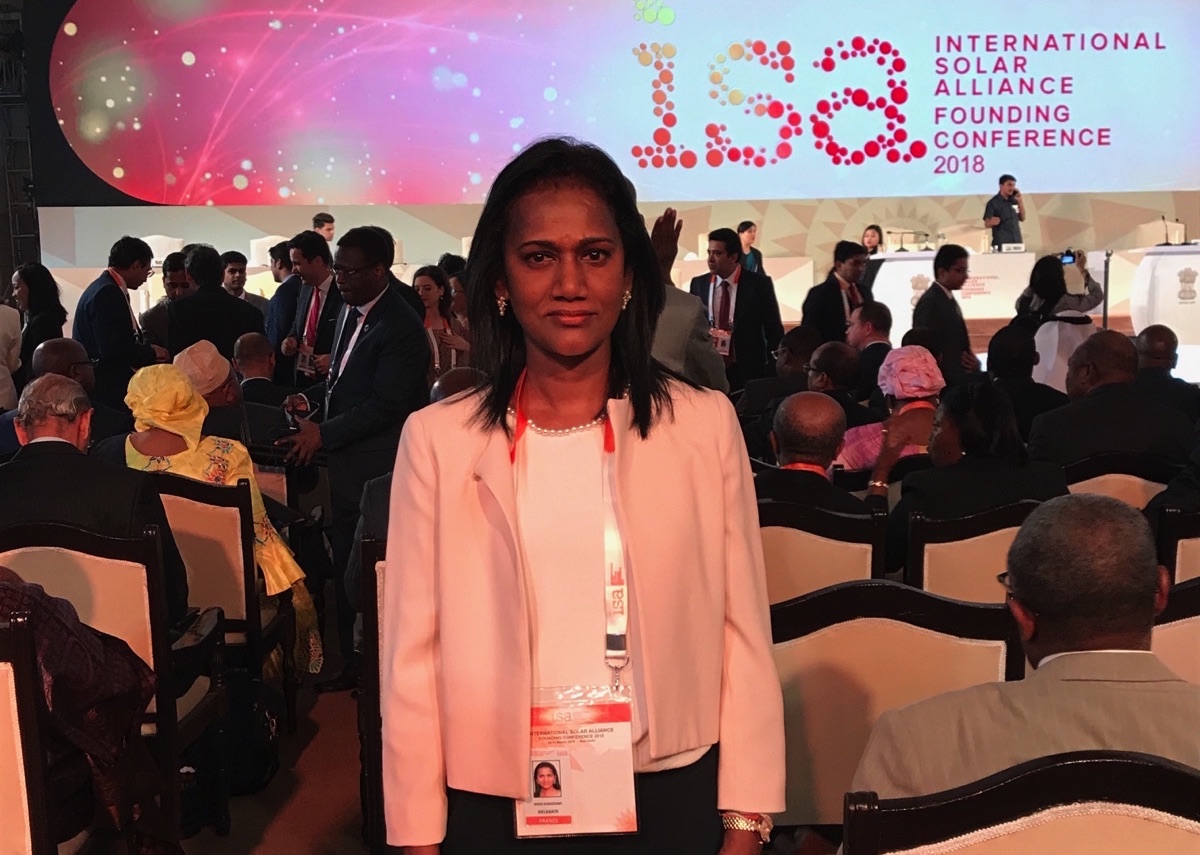 En Inde, Nadia Ramassamy assiste à l'International Solar Alliance