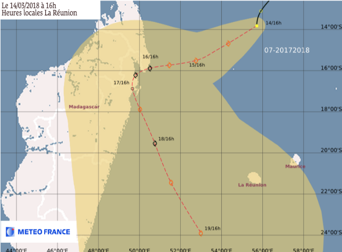 En cours d'intensification, la dépression tropicale à 785 km de La Réunion