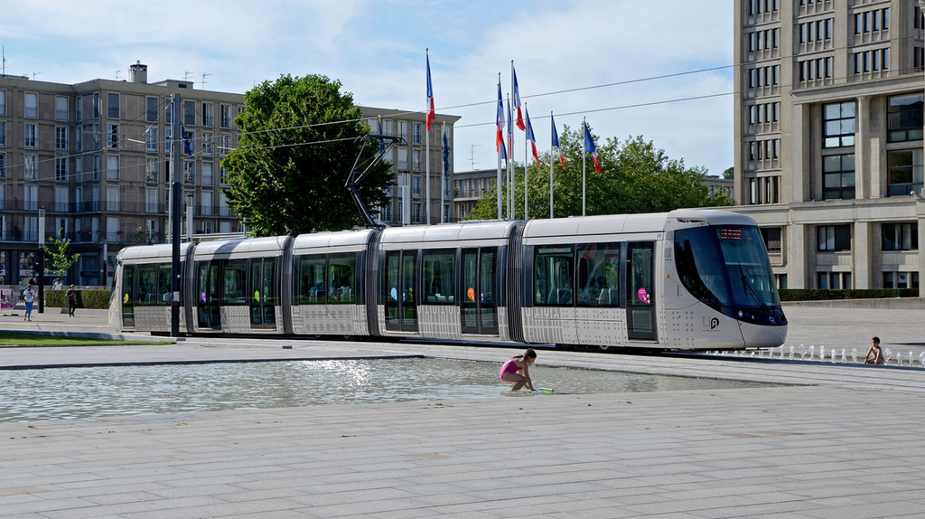 Le tramway de la CINOR devrait fortement s'inspirer de celui du Havre ici en image (Photo non contractuelle)