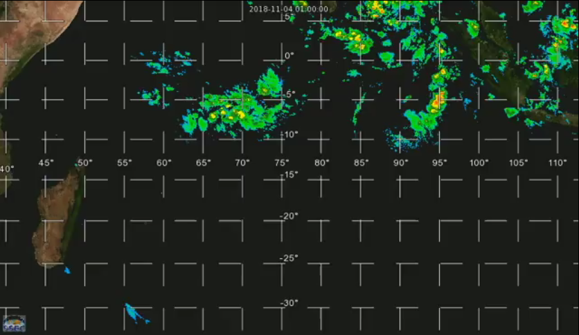 Les zones pluvieuses se situent pour le moment dans le Nord Est de notre ile