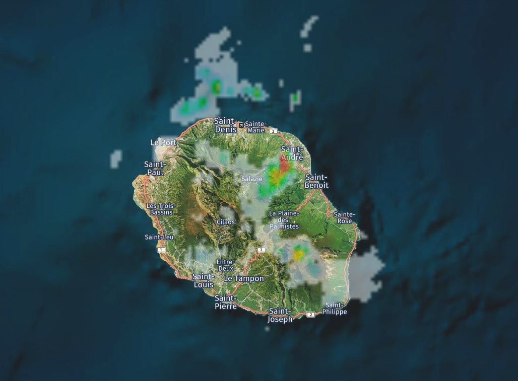 14h: Averses et orages locaux pour la Réunion, plutôt ensoleillé pour Maurice (VIDEO)