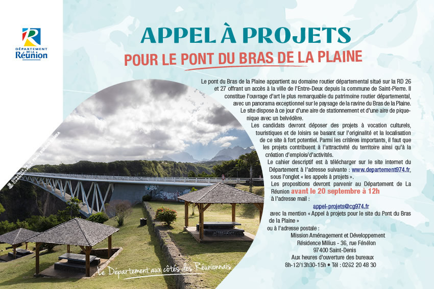 Appel à projets pour le pont du Bras de la Plaine
