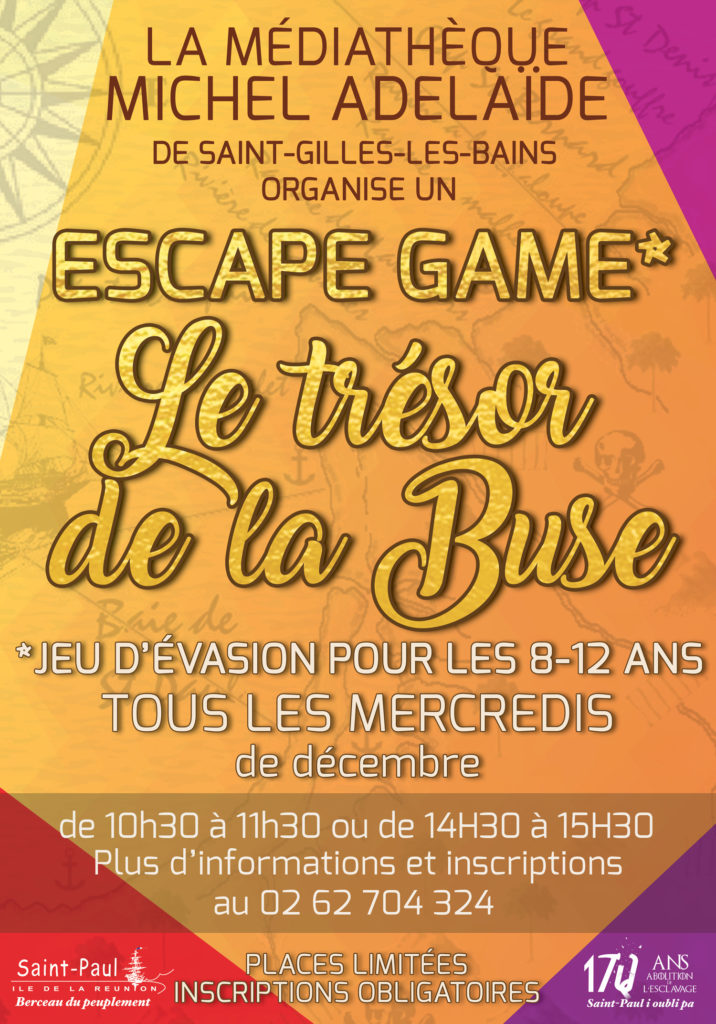 La première session de l’Escape Game “Le trésor de la Buse” commence ce mercredi 4 décembre !