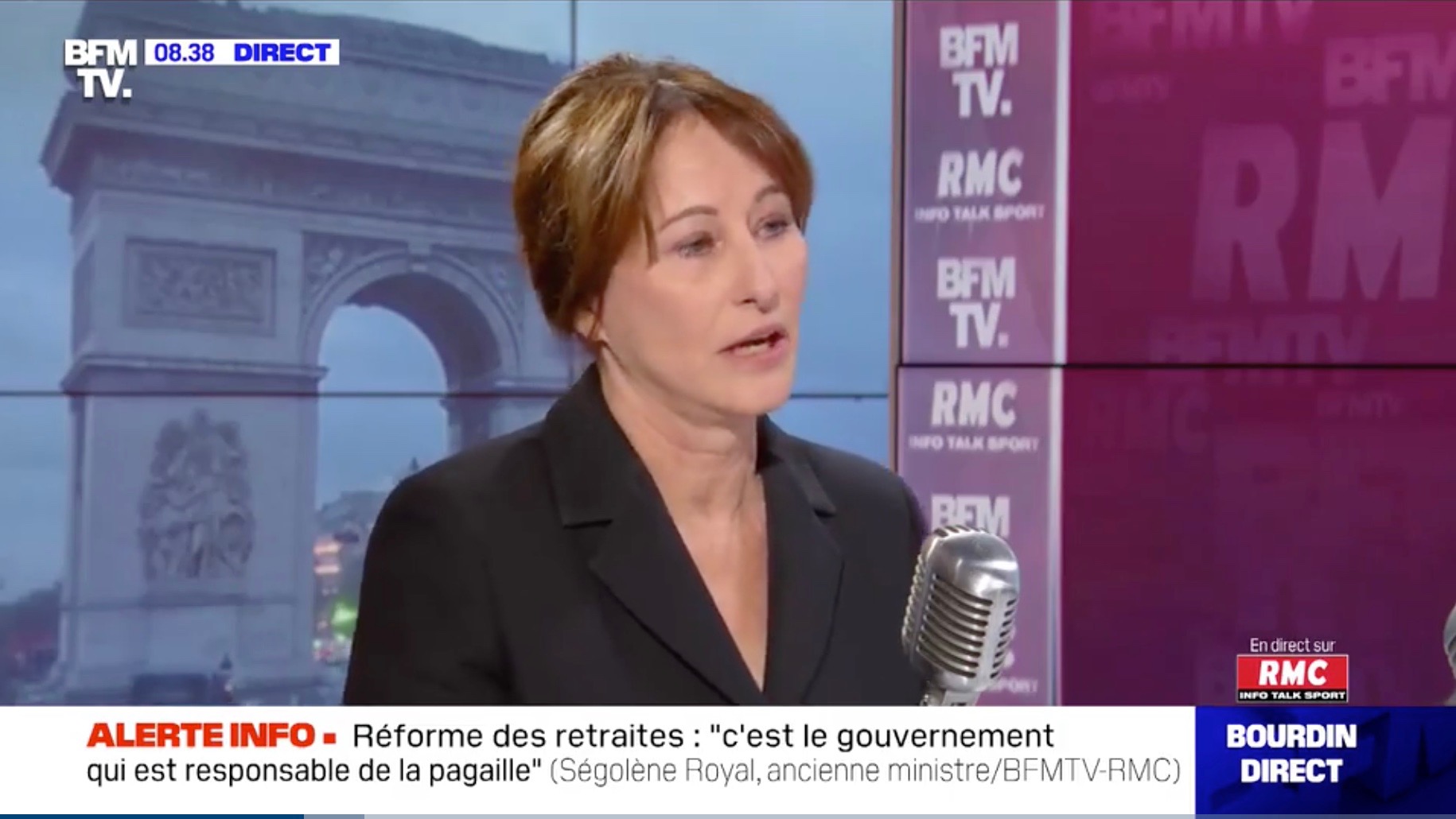 Capture d'écran - BFM TV - Ségolène Royal face à Jean-Jacques Bourdin sur RMC et BFMTV