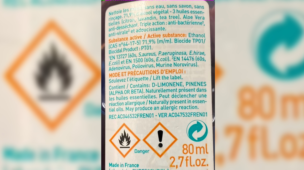 Gel hydro-alcoolique : Attention, cela reste un produit inflammable !