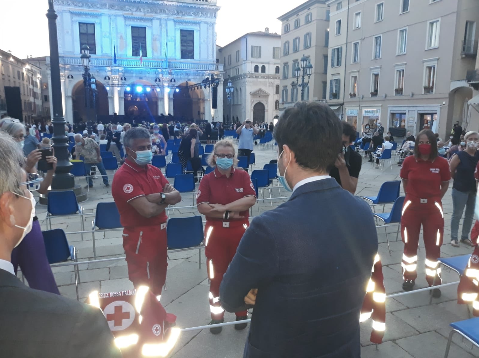 Le ministre de la Santé Roberto Speranza lors d'un déplacement dans la ville de Brescia fin juillet