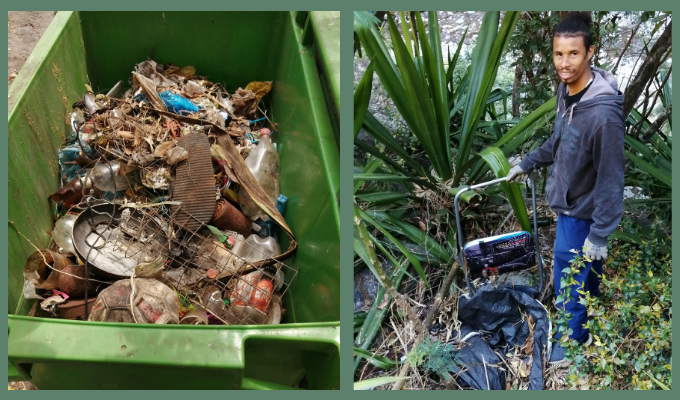 Opération de ramassage à Ilet Alcide : Un monticule de déchets ôté de la ravine