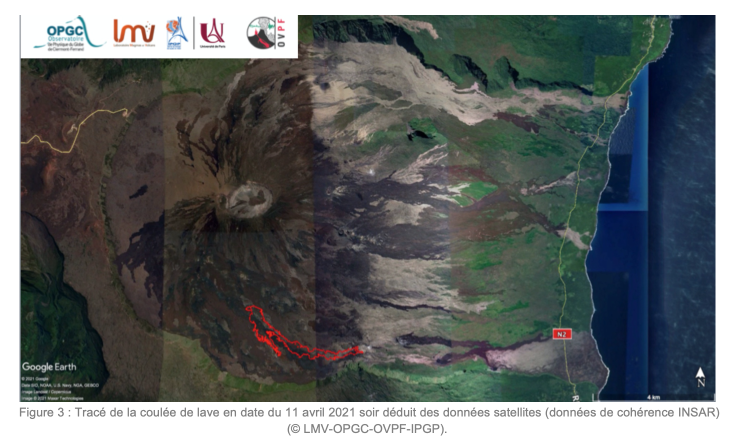 Piton de la Fournaise: La coulée de lave a déjà parcouru plus de 3,2 km