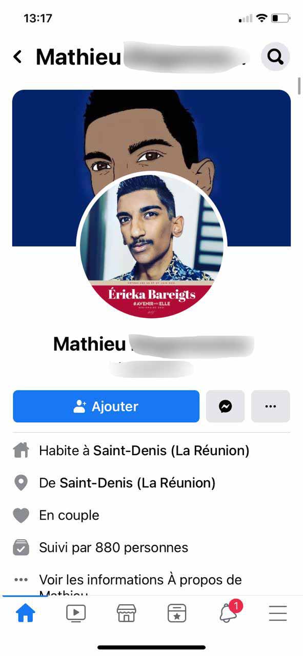 L'individu a changé sa photo de profil pour afficher son soutien à Ericka Bareigts