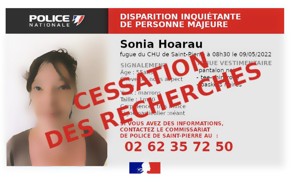 Disparition inquiétante : Sonia Hoarau a été retrouvée
