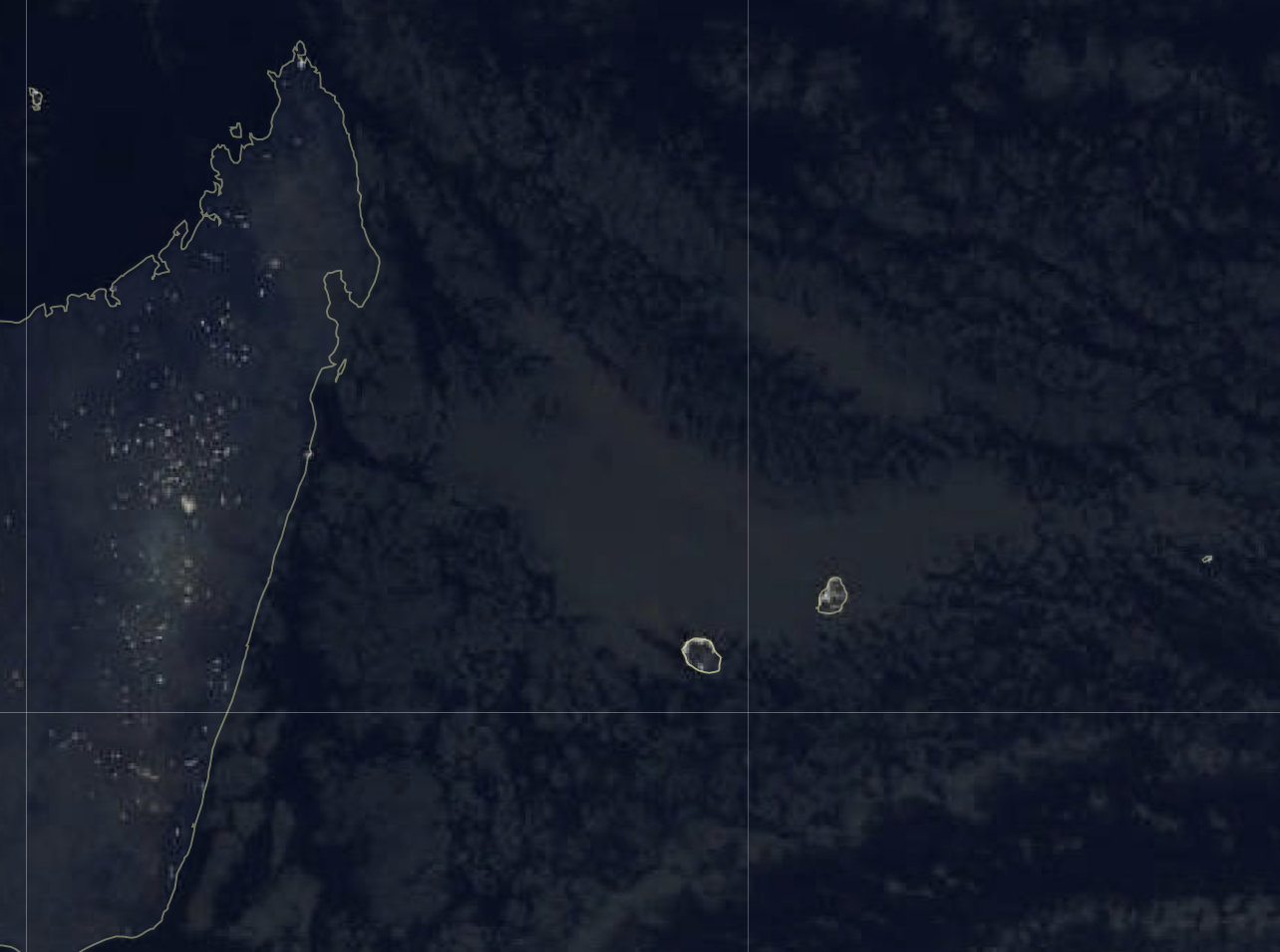 La photo satellite au-dessus de La Réunion ce jeudi matin à 6h00